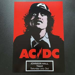 ポスター★AC/DC 1976年 イギリス・ツアーポスター レプリカ★アンガス・ヤング/ボン・スコット/ギブソン SG/マルコム・ヤング/