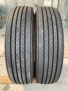 引渡可能 225/80R17.5 TOYO Hyparadial M125 10mm 18年製 中古 4トントラックタイヤ 2本