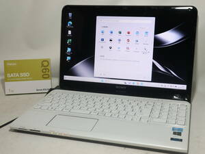 美品 ★ Core i7 クワッドコア ★ VAIO ホワイト★ win 11 ≪ 爆速SSD 仕様 ≫メモリ16GG/SSD1TB(新品) /WiFi/WebCam/Blu-ray/office 2021