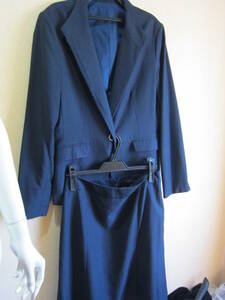 特大 LL m.f.editorial エムエフエディトリアル セットアップ スーツ ジャケット スカート レディース 大きいサイズ タカキュー 濃紺 タ351