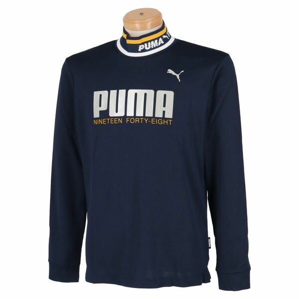 送料無料◆新品◆PUMA GOLF リブカラー モックネック 長袖シャツ◆(S)◆539365-02◆プーマ ゴルフ