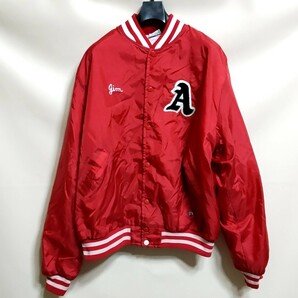 A1 USA製 birdie 赤色 XL 中綿 ナイロン スタジャン ジャケット スタジアムジャンパー カレッジ NFL ビンテージ アメリカ 古着 80s メンズ