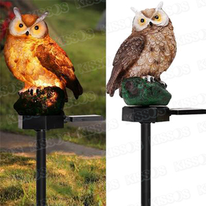  solar light garden light .... owl outdoors waterproof ornament equipment ornament stylish lovely automatic lighting ( Brown )