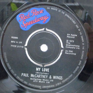 PAUL McCARTNEY & WINGS-My Love / The Mess (UK オリジナル「ラウンドセンター