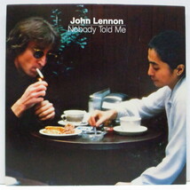 JOHN LENNON-Nobody Told Me (UK オリジナル「青プララベ#1、小穴フラットセンター7+光沢_画像1