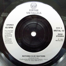 METALLICA-Nothing Else Matters (UK オリジナル「銀プララベ」フラットセンター7+光沢固紙製折り返しジャケ)_画像3