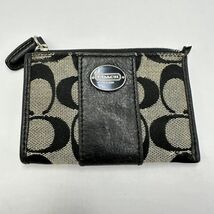 H118-J019209-1 ★ COACH コーチ コインケース 小銭入れ ファスナー式 シグネチャー レザー ミニウォレット レディース ①_画像1