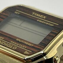 J348-T109345-3 ◎ TIMEX タイメックス INDIGLO インディグロ メンズ腕時計 デジタル クオーツ ゴールドカラー フェイス約32mm ③_画像4