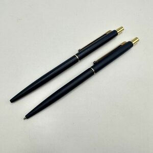 J112-SK10-57 ★ MONTBLANC モンブラン ホワイトスター ボールペン シャーペン ネイビー×ゴールドカラー 筆記用具 文房具 2点セット ①