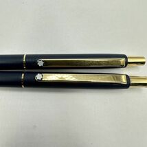 J112-SK10-57 ★ MONTBLANC モンブラン ホワイトスター ボールペン シャーペン ネイビー×ゴールドカラー 筆記用具 文房具 2点セット ①_画像6