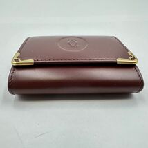 K126-J013343-2 Cartier カルティエ マストライン コインケース 小銭入れ ボルドー ウォレット サイズ(約)8.2cm×7.7cm×2.2 ①_画像5