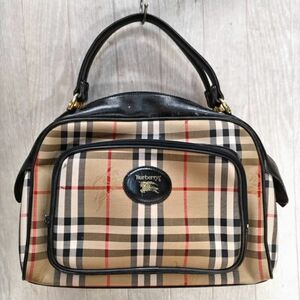 L642-SK14-262 Burberry's バーバリー ハンドバッグ ノバチェック ベージュ/ブラック サイズ(約):縦23cm 横32cm マチ9cm 持ち手高さ11cm ⑥