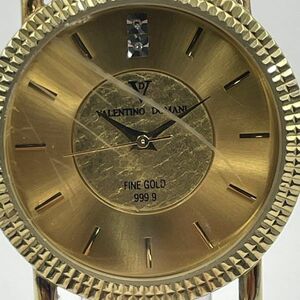 L332-J013653-3 ◎ VALENTINO DOMANI ヴァレンチノ ドマーニ メンズ腕時計 VD-1023 クオーツ FINE GOLD 999.9 ゴールド文字盤 ③