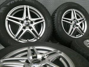 バリ山セット HOTSTUFF WAREN W04 6.5J-16PCD114.3ET53+TOYOトランパスTX 215/65R16 98Q 2021年製 エルグランド C-HR エスティマ CX-30