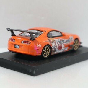 アオシマ 1/64 トヨタ スープラ RIDOX JZA80 オレンジ リリカルなのは 痛車 ミニカーコレクション A80 Supra Orangeの画像2