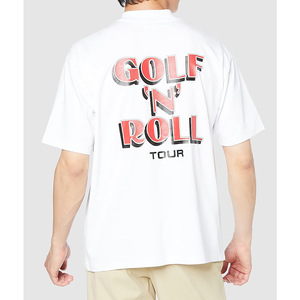 新品 リー ゴルフ モックネック 半袖 Tシャツ Lサイズ 白 ホワイト LG0031-218 LEEGOLF バックプリント ゴルフウェア ゴルフシャツ