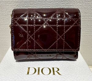 Christian Dior LADY DIOR ロータス 三つ折りウォレット