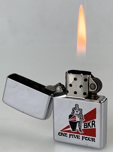 【1円出品】K2346 ZIPPO ジッポー ジッポ Black Knights ONE FIVE FOUR BKR A 05 2005年 米海軍 着火確認済み オイルライター 現状品