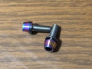 64チタンボルト　Ｍ6×16mm　虹色　2本セット　新品未使用