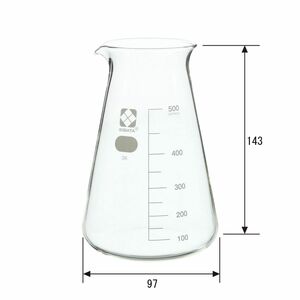 柴田科学　コニカルビーカー 目安目盛付 500mL 10入　