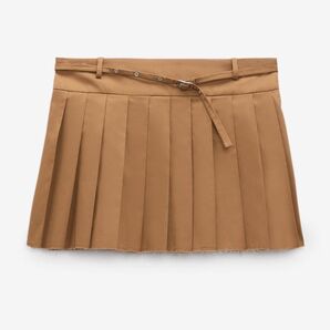 【ZARA】ボックスプリーツミニスカート スカート プリーツ プリーツスカート