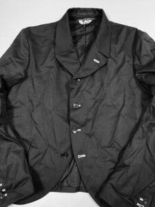 新品/BLACK COMME des GARCONS/製品洗いホワイトホールジャケットLブラックギャルソンHOMME PLUS