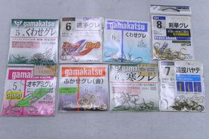 ● 未使用！ グレ針 Gamakatsu　OWNER 　5号×2　 6号×4 　7号×1 　8号×1　　計8袋