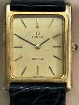 OMEGA オメガ DE VILLE デビル レクタングル 手巻き 時計 ゴールド文字盤 腕時計 不動品 _画像2