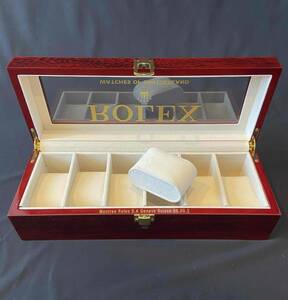 【送料無料】イギリス ROLEX 6本収納 ディスプレイケース チェリーウッド ガラス天板　腕時計ボックス 希少 ロレックス 　