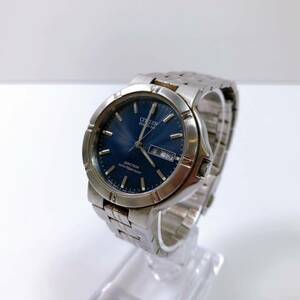 32【中古】CITIZEN Eco-Drive メンズ腕時計 GN-4W-S シチズン エコドライブ シルバー 文字盤ネイビー系 動作確認済み 現状品