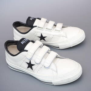 美品!! US 7 1/2 /26 日本製 converse ワンスター J V-3 ベルクロ 白ｘ黒 MADE IN JAPAN ONESTAR