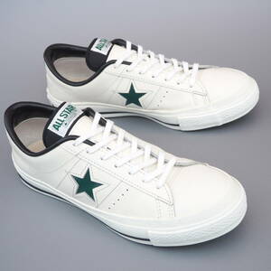 美品!! US 8 1/2 / 27cm 日本製 限定 converse ワンスター J 白x緑 レザー MADE IN JAPAN ONE STAR ONESTAR