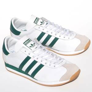 美品!! 希少!! US 10 / 28cm 日本企画 21年製 adidas カントリー COUNTRY OG 白ｘ緑 レザー 天然皮革レザー