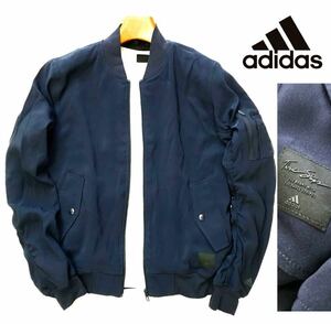 新品【メンズ3XL(2XO)】紺ネイビー 秋冬 アディダス ゴルフにおススメ 裏起毛 ボンバージャケット adidas GOLF ゴルフ 保温 防寒 ブルゾン