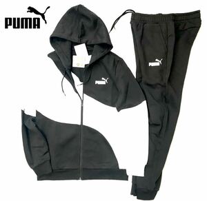 新品【メンズXXL】ブラック白 プーマ スウェットセットアップ ジャージ 上下セット PUMA POWER キャット スーツ スポーツウェア ゴルフ