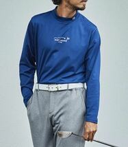 ◆268 新品【メンズL】紺ネイビー EVEN BOGEY LOUNGE ボギーラウンジ ゴルフ GOLF 長袖 シャツ 保温モックネック ストレッチハイネック_画像2