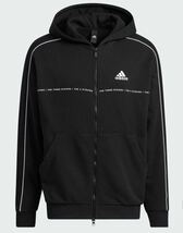 ◆230 新品【メンズL】黒ブラック adidas アディダス GOLFにオススメ 背面BIGロゴ フレンチテリー フルジップパーカージャケット ゴルフ_画像2