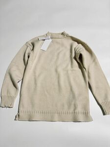 4099】新品15.1万【Maison Margiela / メゾンマルジェラ　M（48）　厚手のラナウールミドルゲージニット　ヴィンテージ加工】オフホワイト