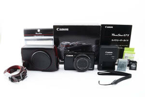 ◆極美品◆Canon キャノンPowerShot G7X コンパクトデジタルカメラ 革ケース 32GBメモリ 元箱 6カ月動作保証 