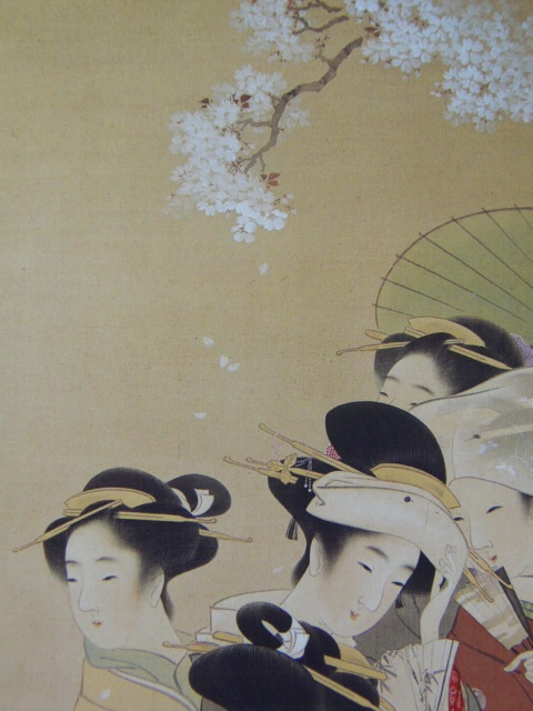 Uemura Shoen, [Besuch der Blumen], Aus einem seltenen Kunstbuch, Guter Zustand, Brandneu, hochwertig gerahmt, Kostenloser Versand, Japanische Malerei Kirschblüten, Yoni, Malerei, Ölgemälde, Porträt