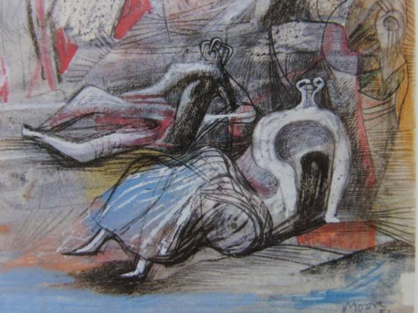 Henry Moore, STUDY, Overseas edition, extremely rare, raisonné, New with frame, Ara, Painting, Oil painting, Abstract painting