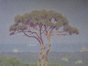 山田嘉彦、「丘の木」、希少な額装用画集より、新品高級額装付、送料無料、日本人画家、yoni