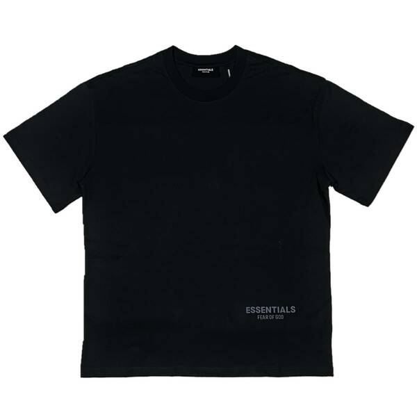 [並行輸入品] FEAR OF GOD FOG ESSETIALS エッセンシャルズ REFLECTIVE リフレクター 半袖 Tシャツ (ブラック) (M)