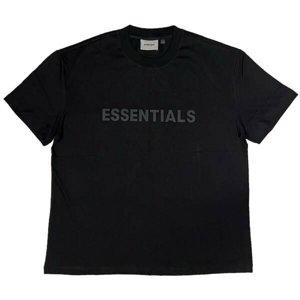 [並行輸入品] FEAR OF GOD FOG ESSETIALS エッセンシャルズ フロント 3Dロゴ 半袖 Tシャツ (ブラック) (S)