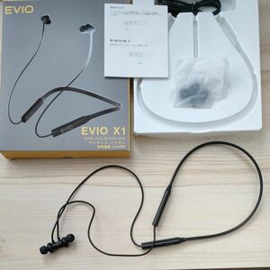 Bluetooth イヤホン ワイヤレスイヤホン ブラック スポーツ ネックバンド式 EVIO X1