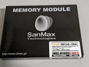 SanMax DDR5-5600 CL46 64GB(32GBx2枚組) 1.1Volt JEDEC準拠