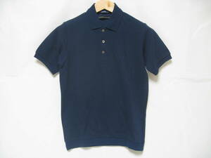 美品★FRED PERRY HEM RIB PIQUE SHIRT/フレッドペリー 半袖ポロシャツ/ネイビー・紺/日本製/正規品/送料520円