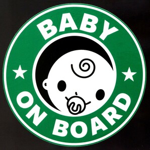 送料無料 BABY ON BOARD 赤ちゃんが乗っています ステッカー シール 直径12cm 男の子用 あおり運転対策 EXPROUD B07HRCC14Sの画像6
