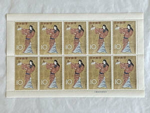 切手趣味週間「女舞姿」1961 昭和36 10円切手シート