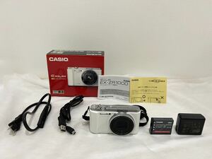 【1円スタート】CASIO EXILIM EX-ZR1000WE デジタルカメラ ホワイト ACアダプター付き カシオ